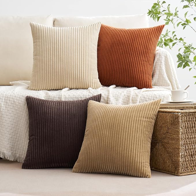 MIULEE Boho Farmhouse Throw Pillow Covers 18x18 Inch Set of 4 Rustic Mordern - Image 2