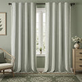 Boho Blackout Curtains 96 Inches Long Sage Green Linen Blend 2 Panels by Unknown
