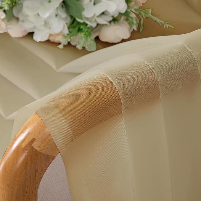 OWENIE Sheer Curtains 54 Inch Length 2 Panels Set - Image 3