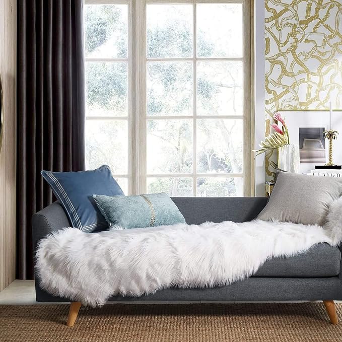 Ashler Faux Fur Rug, Fluffy Sheepskin Fur Rug, Fuzzy Ultra Soft 2 x 6 Ft Rugs by AshlerHomeDeco