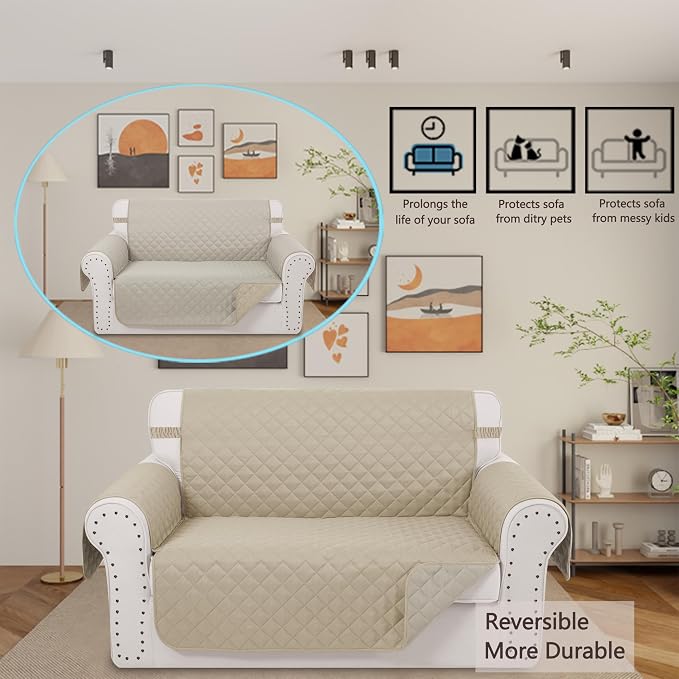 Reversible Loveseat Sofa Covers Couch Cover Furniture Protector - Image 2