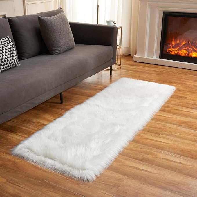 EasyJoy Ultra Soft Fluffy Rugs Faux Fur Rug Chair Cover Seat Pad Fuzzy Area Rug - Image 3