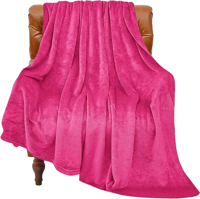 BEDELITE Fleece Blanket Twin Size Hot Pink Valentines Throw Blankets by BEDELITE
