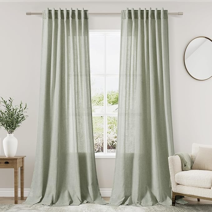 Sage Curtains 90 inches Long 2 panels by Nanspring