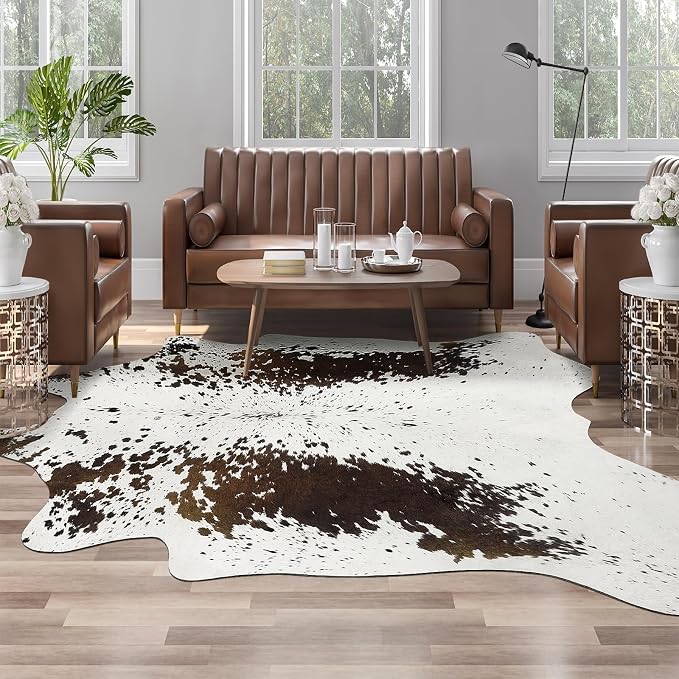 AROGAN White 8×10 Feet Faux Cow Print Rug Large by AROGANAREARUG