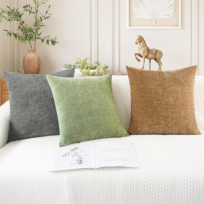 CaliTime Decorative Couch Throw Pillow Covers 22 X 22 Inches Medium Grey | Pack - Image 5