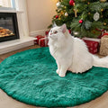 OLANLY Teal Green Round Rugs for Bedroom by OLANLY