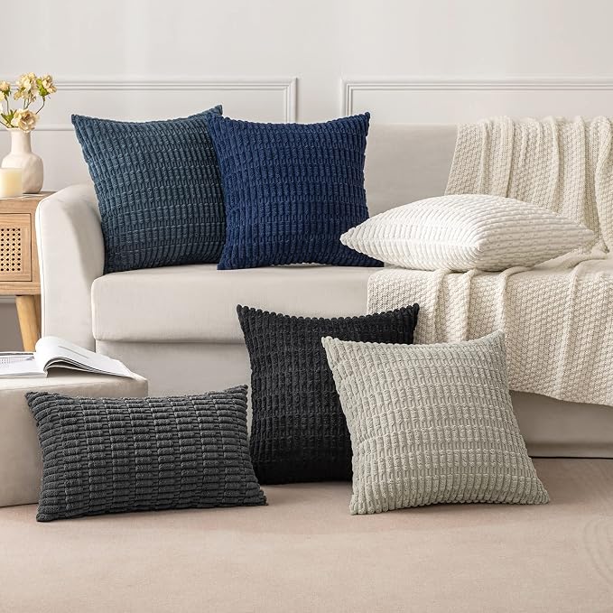 MIULEE Pack of 2 Corduroy Decorative Throw Pillow Covers 20x20 Inch Soft Boho - Image 3