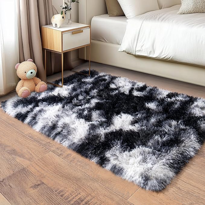 Pionblank Fluffy Small Rug for Bedroom 2x3 Feet, Shag Soft Area Rug, Modern - Image 7