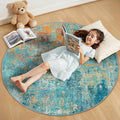 Washable Area Rugs 4ft Non-Slip Modern Abstract Soft by RELEANY