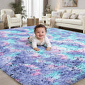 PLHXFR 8x10 Area Rugs Living Room: Fluffy Bedroom Soft Shag Rug Kid Rainbow | by PLHXFRSoftAreaRugs