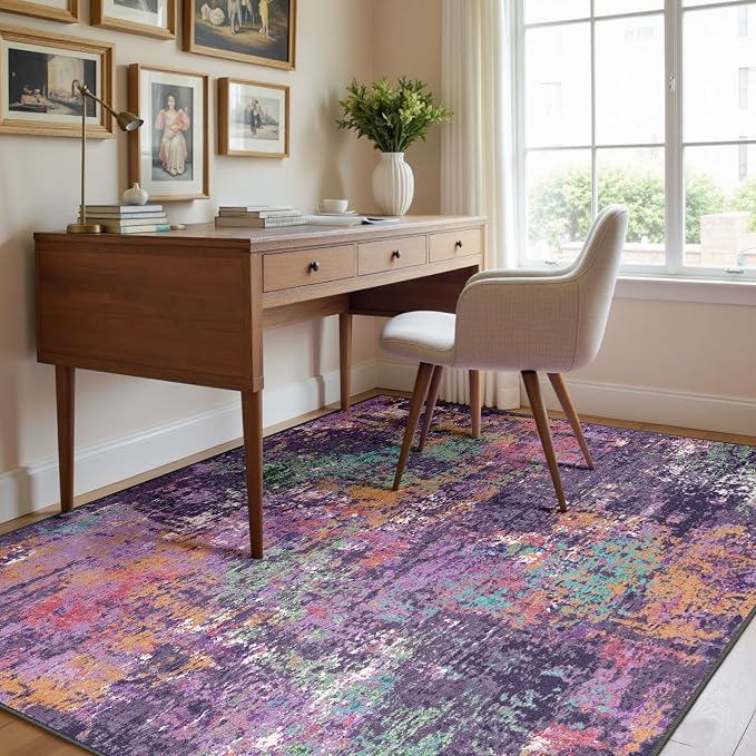 Washable Area Rugs 5'x8' Non-Slip Modern Abstract Soft - Image 8