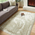 AMTOVO Faux Fur Sheepskin Rug for Living Room, 4 x 6 ft Light Grey Fluffy Area by AMTOVO