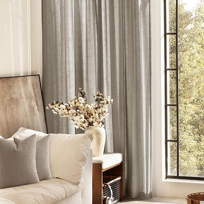 Taupe Linen Curtains 90 inches Long - Image 5