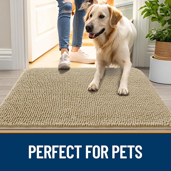 OLANLY Dog Door Mat for Muddy Paws 40x32, Absorbs Moisture and Dirt, Absorbent - Image 6