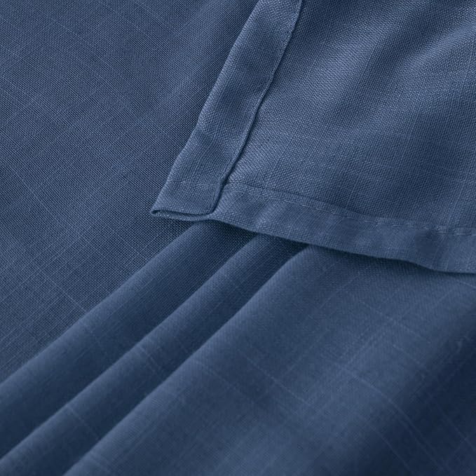 BGment Navy Blue Linen Curtains 63 Inch Length - Image 7