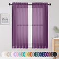 OWENIE Plum Sheer Curtains 63 Inches Long 2 Panels Set, Light Filtering Voile by OWENIE