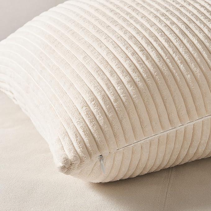 Topfinel 4 Packs Neutral Decorative Throw Pillows Covers 26x26 Inch - Image 2