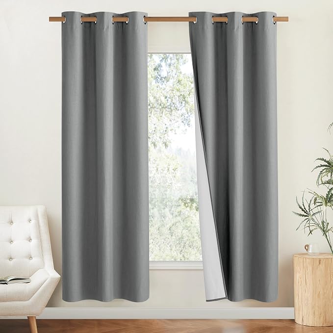 NICETOWN 100% Absolutely Blackout Linen Curtains by NICETOWN