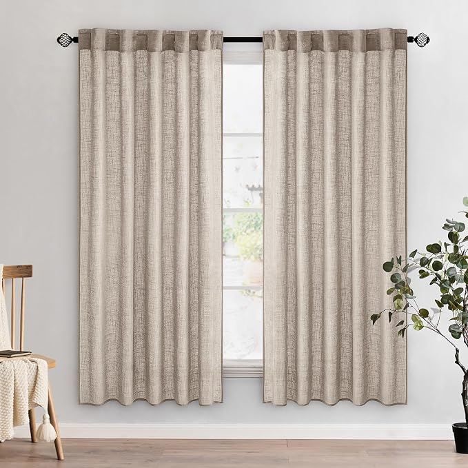 MIULEE Natural Linen Curtains 72 Inch Length 2 Panels by MIULEE