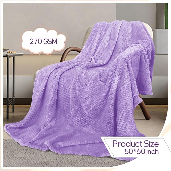 4 Pack Fleece Throw Blankets 50x60 Inches - Image 3