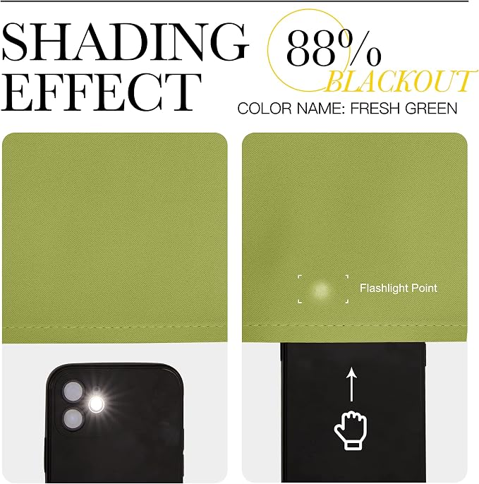 NICETOWN Fresh Green Blackout Curtains 78 inches Length - Image 4