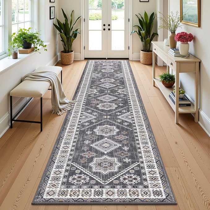 HEBE Washable Kitchen Rugs Runner 2'x 10', Non Slip Hallway Runner Rug by HEBE