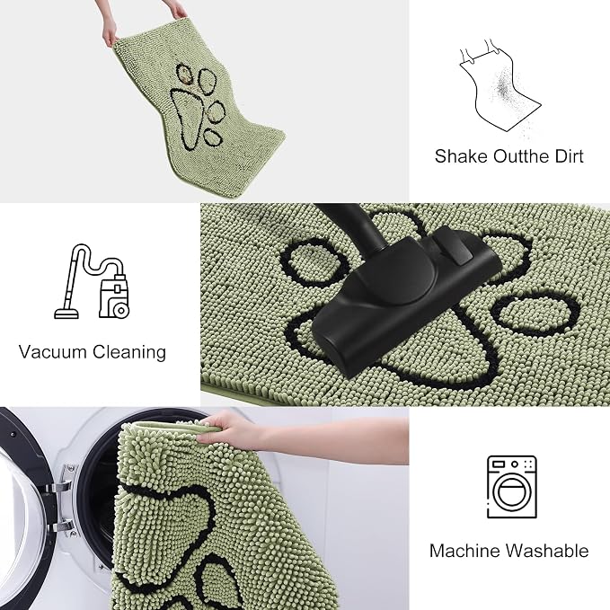 Smiry Dog Door Mat for Muddy Paws, Absorbent Dirt Trapper Non Slip Quick Dry - Image 6