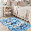 Floral Machine Washable Rug, 3x5 Rug Non Slip Soft Bedroom Rugs by WelcometoBabovid