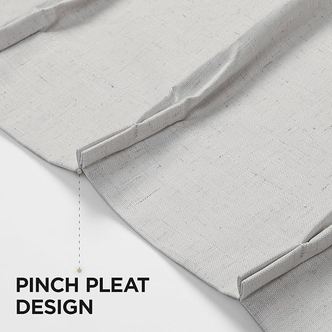 Joydeco Pinch Pleated Linen Curtains - Image 5