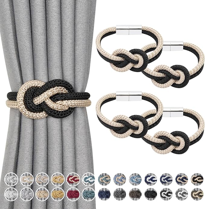 NICEEC 4 Pack Mini Magnetic Curtain Tiebacks Nordic Simple Style Drape Tie by NICEEC