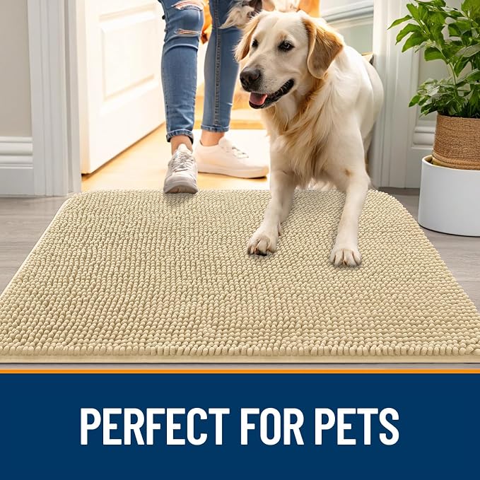 OLANLY Dog Door Mat for Muddy Paws 59x20, Absorbs Moisture and Dirt, Absorbent - Image 6