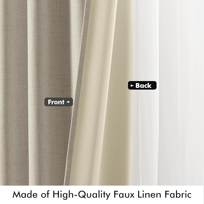 MIULEE 100% Blackout Linen Curtains - Image 6