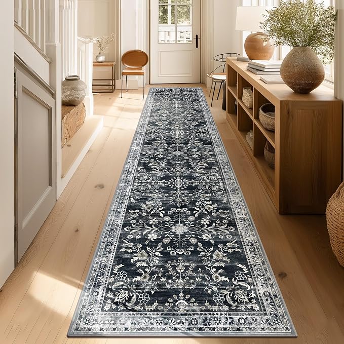 Yamaziot Washable Runner Rug 2x10 – Non Slip Boho Floral Hallway Runner Rug - Image 7