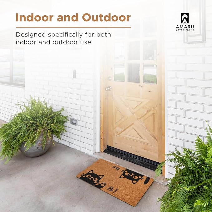 Hi-Bye Cat - 24"x36" - Coir Door Mat - Welcome Mats - Image 4