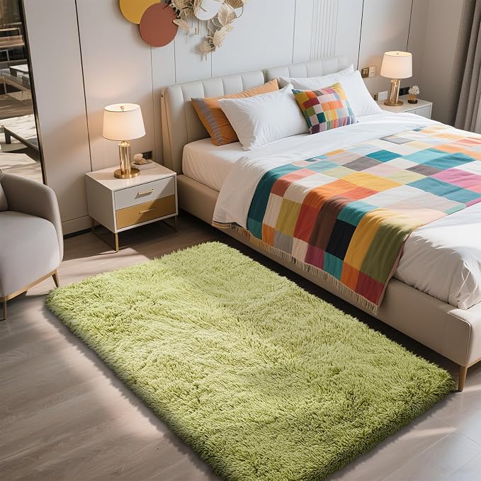 Shag Area Rug for Bedroom 3x5, Soft Fuzzy Rug Non-Shedding Indoor Plush Carpet - Image 2