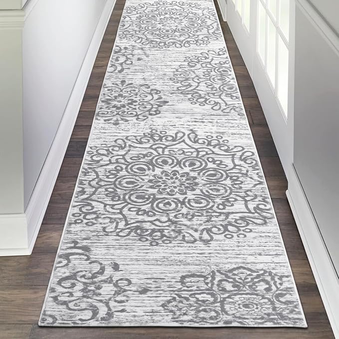 HEBE Hallway Runner Rug 2'x10' Washable Vintage Distressed Area Rugs Non Slip - Image 7