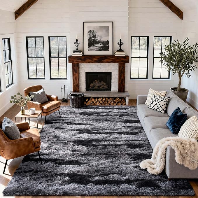 8x10 Ft Extra Large Shag Rugs for Living Room, Tie Dyed Ultra Soft Fluffy Furry - Image 2