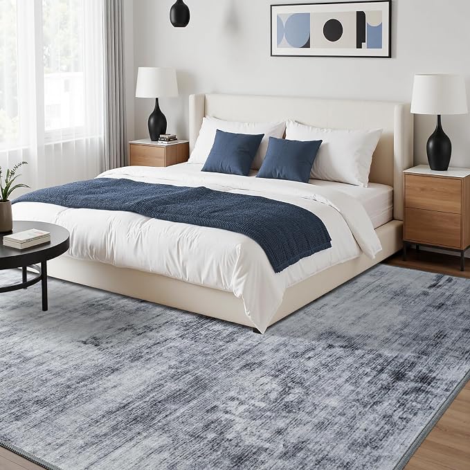 Toneed Abstract Area Rug 7x10 Modern Washable Rug Soft Non Slip Rug Low Pile - Image 4