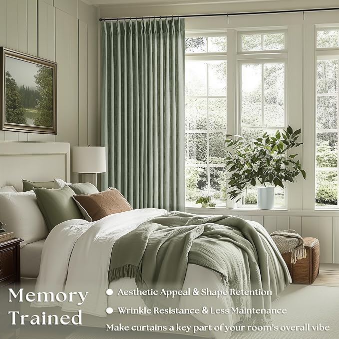 Sage Green 120 Inch Curtains High Ceiling Tall Curtains 2 Panels Set | Pinch - Image 2