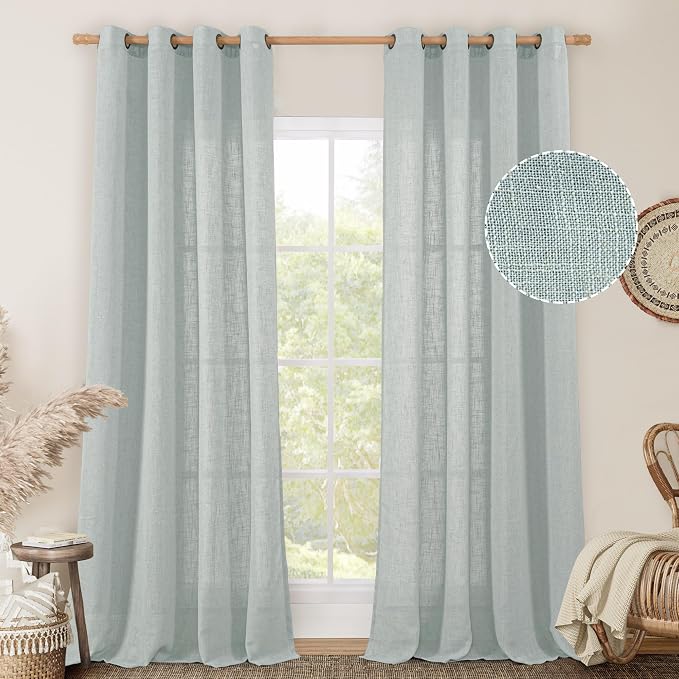 LAMIT Living Room Linen Curtains 95 Inch by LAMIT