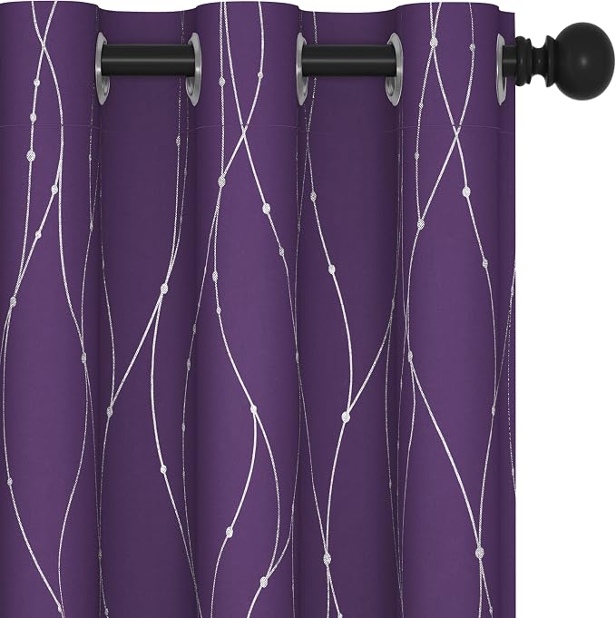 Deconovo Short Purple Curtains, 38 x 45 Inches Long, Thermal Insulated Panel by Deconovo