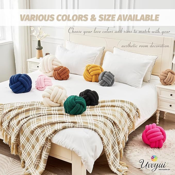 Uvvyui Knot Pillow Ball, Soft Home Decorative Pillows, Round Throw Pillow - Image 5