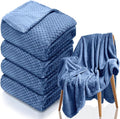 4 Pack Fleece Throw Blankets 50x60 Inches – 270 GSM Ultra Soft Flannel by Tewloss