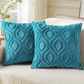 decorUhome Summer Throw Pillow Covers 16x16 Inch Set of 2, Soft Plush Faux Wool by decorUhome