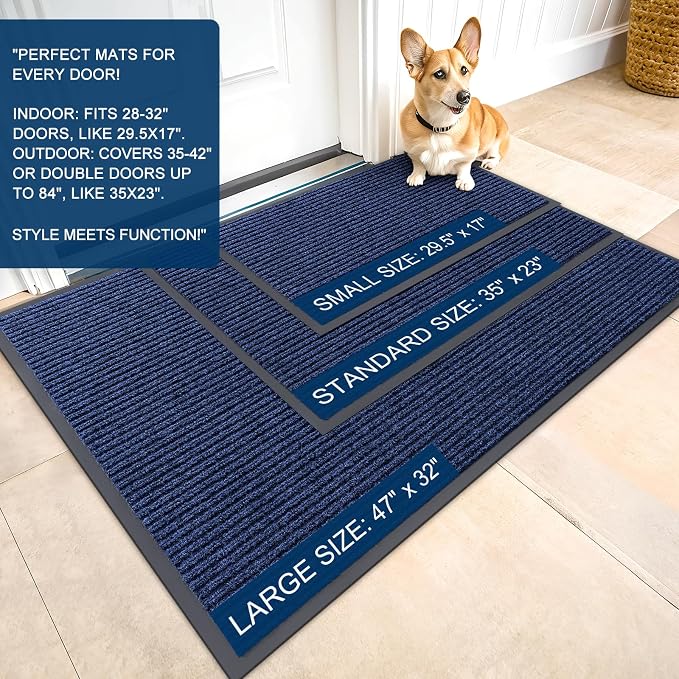 OLANLY Front Door Mat Indoor Outdoor Entrance, Waterproof Heavy Duty Doormat - Image 2