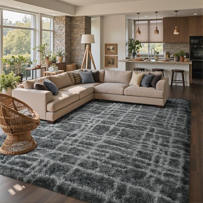 8x10 Ft Extra Large Shag Rugs for Living Room, Tie Dyed Ultra Soft Fluffy Furry by Cuzwlovita
