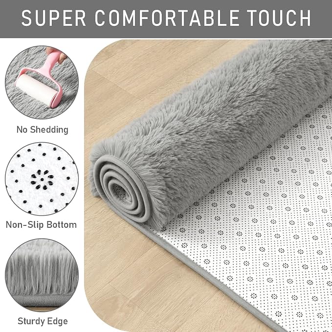 LOCHAS Ultra Soft Indoor Modern Area Rugs Fluffy Living Room Carpets - Image 6