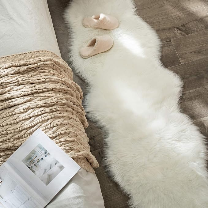 MIULEE Luxury Super Soft Fluffy Area Rug Faux Fur Sheepskin Rug Decorative - Image 4
