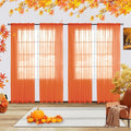 youleyar Solid Sheer Rod Pocket Curtain Voile Draperies 4 Panels White Beige by Youleyar